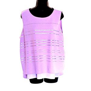 Apt. 9 Women's Purple Sleeveless Blouse Size L